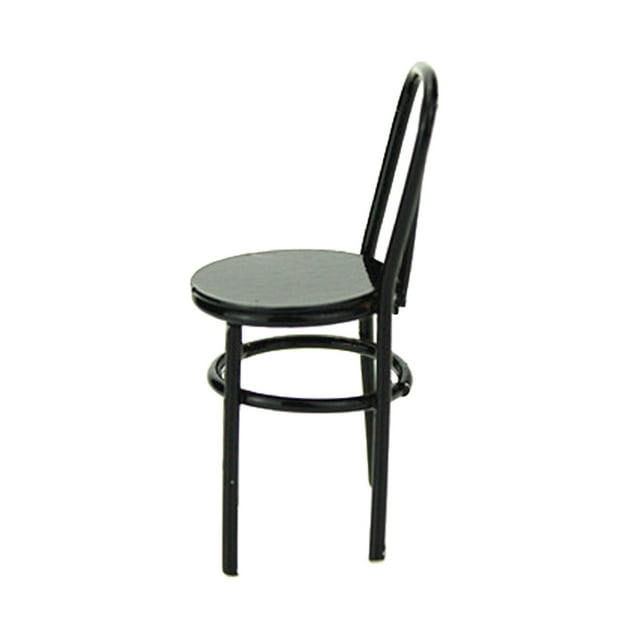 TISHITA 1:6 Scale Dolls House Mini Alloy Chairs Model Children Toy Decoration Black