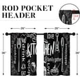 thumbnail image 4 of Black Kitchen Curtains 36 Inch Length Kitchen Doodle Window Curtains Over Sink Set of 2, Funny Short Tier Curtain for Kitchen, Abstract Small Kitchen Decor, 4 of 6