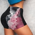 thumbnail image 4 of Fotbe Pink White Ocean Waves Shorts Sin Costuras – Shorts Deportivos de Cintura Alta para Mujer, Elásticos para Gimnasio, Yoga, Running o Ciclismo-Medium, 4 of 8