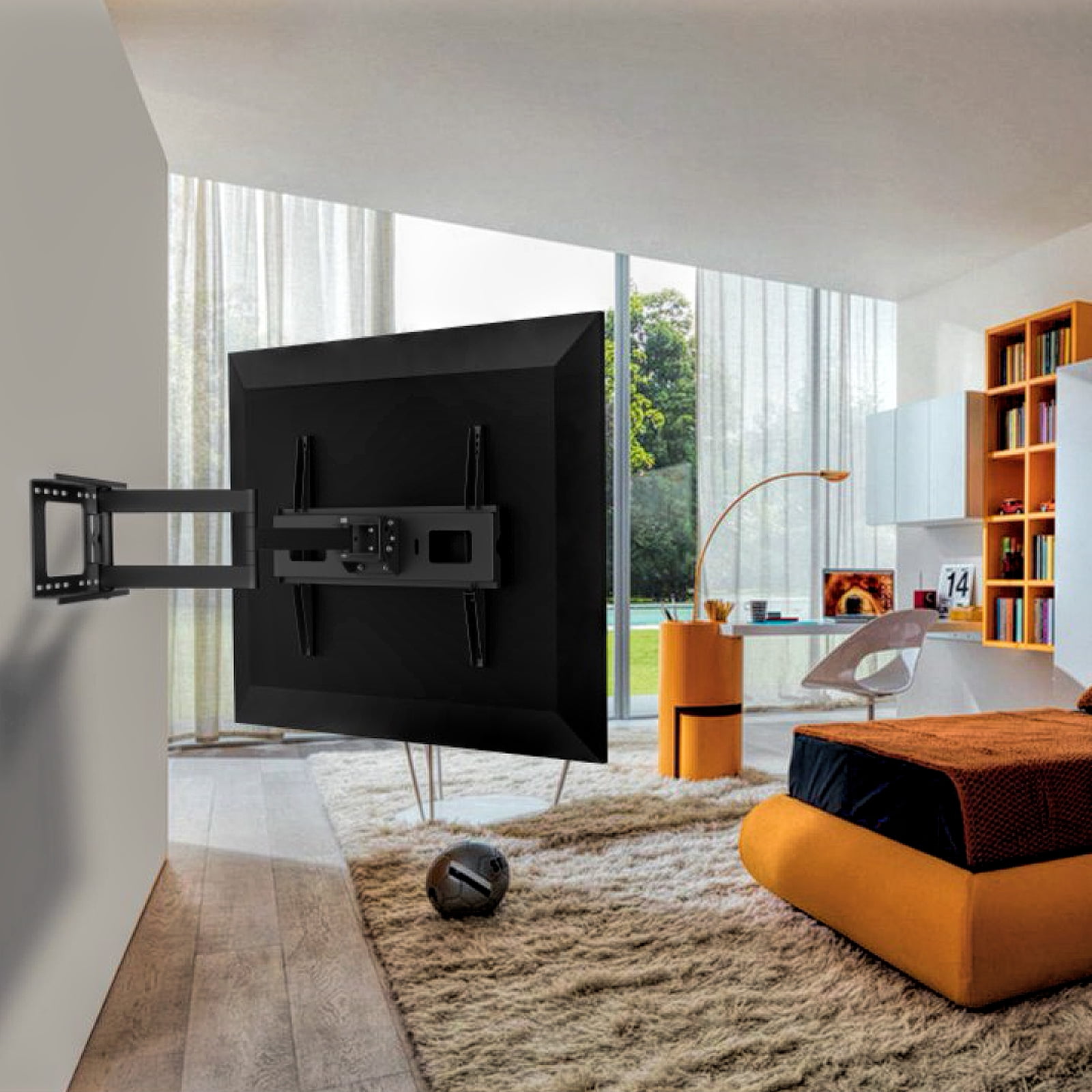 Cmple - Heavy Duty Full Motion TV Wall Mount for 32-55 Inch Flat Panel and Curved TVs, Adjustable TV Mount with Tilt and