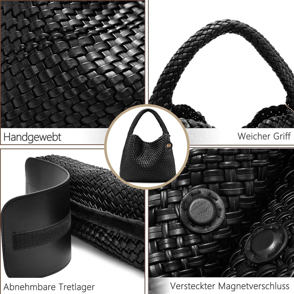 Woven Tote Bag for Women Large Woven Purse Woven Leather Handbags Braided Purse Weave Purse with Top Handle Hazel