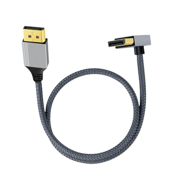 Cable DisplayPort 4K Cable trenzado de nailon Cable de conexión de video 1M Curva positiva