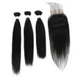 thumbnail image 3 of LUXLUXE Rico 100% Unprocessed A7 Grade Human Hair Bundle 10 Inches 101214 Lengths Free Part 4X4 Hand Tied Swiss Lace Closure, 3 of 7