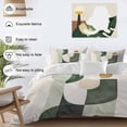 thumbnail image 3 of Abstract Modern Duvet Cover Set King Size, Watercolor Green Geometric Design 4 Piece Soft Microfiber Bedding Set with 1 Duvet Cover, 1 Flat Sheet, 2 Pillowcases, 3 of 9