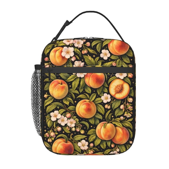 Mothers Day Peach Blossom Lunch Bag Portable Thermal Lunch Box for Men and Women