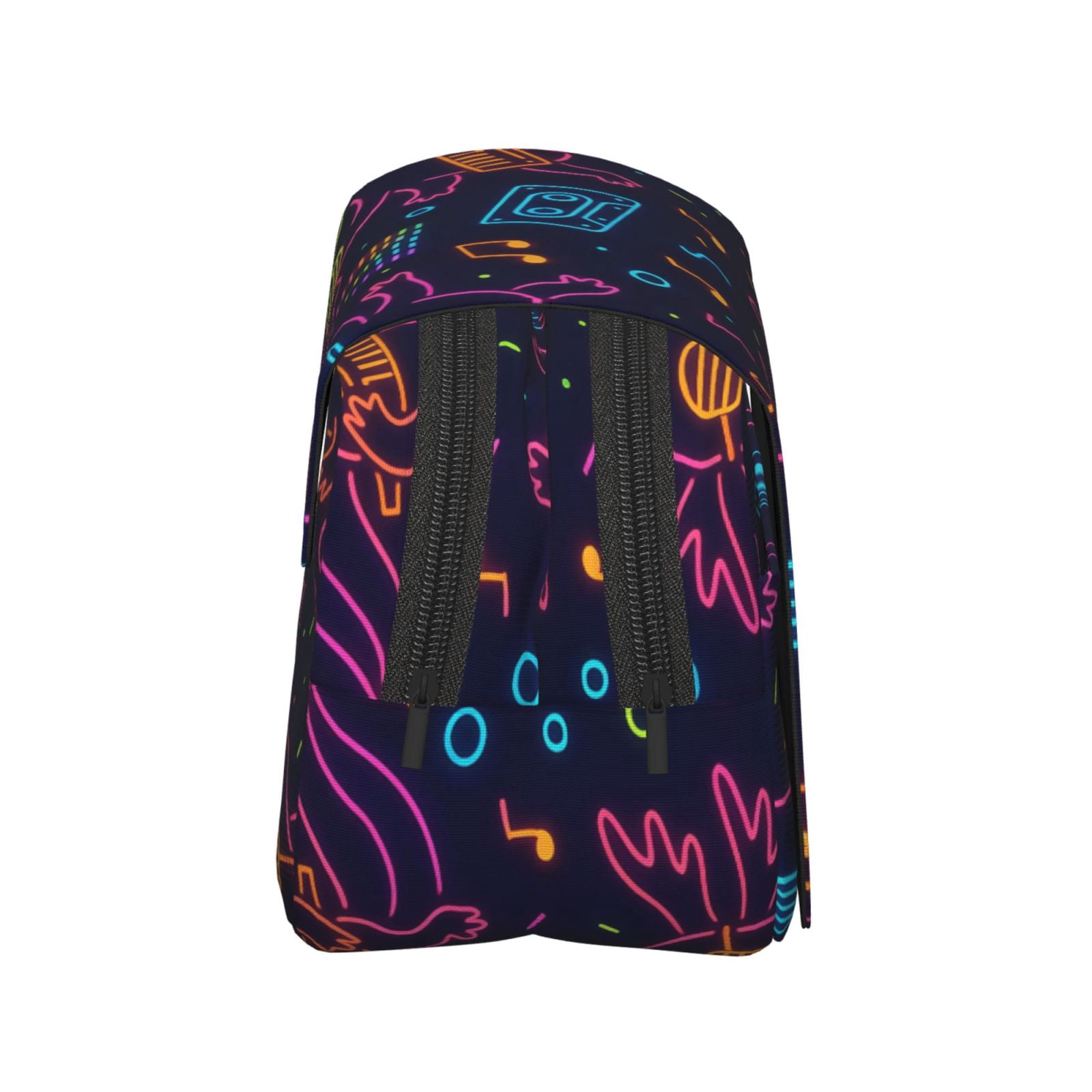 Large-Capacity Flip-Top Double-Layer Pencil Case, Multi-Functional Pocket Pen Case, Durable Stationery Organizer Neon Party Axolotls - 80s Synthwave