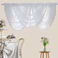thumbnail image 4 of Waterfall Window Valance Swags Sheer Curtains Rod Pocket Single Window Panel Curtain Living Room, 4 of 9