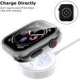 thumbnail image 4 of 2 Pack Tempered Glass Screen Protector Case Compatible with Apple Watch Series 8/7 45mm，Hard PC Full Coverage Bumper Protector Cover for iWatch 45mm Accessories,Clear+Rose Gold, 4 of 5