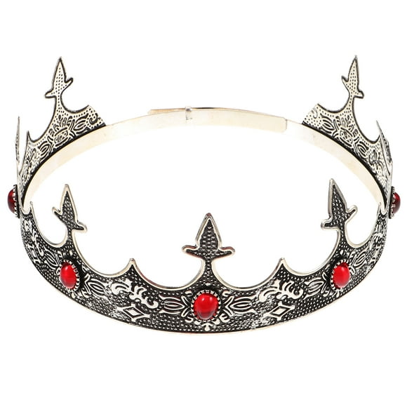 CIMAXIC Couronne de Fête Prince Couronne Cosplay Couronne Décorative Couronne de Fête Coiffe Couronne Vintage pour Hommes,7.28"X7.28"X2.56 Pouces