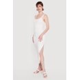 thumbnail image 2 of Women's Lace Trim Ribbed Knit Midi Dress with Side Slit, 2 of 3