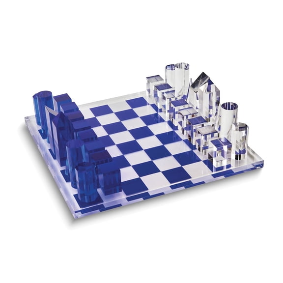 Blue Acrylic Chess Set