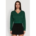thumbnail image 2 of Womens Fleece Lined V-Neck Crop Sweatshirt, 2 of 5
