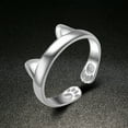 thumbnail image 2 of Anillos para mujer, regalos para mujer, anillo chapado con orejas, pulgar, regalo para mascota, 2 of 2