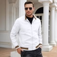 thumbnail image 3 of Yungyresw Contrast Trim Jacket Lightweight Varsity Jacket Ribbed Cuffs Men's Fashion Jacket for Street Fashion Autumn Wear, 3 of 9