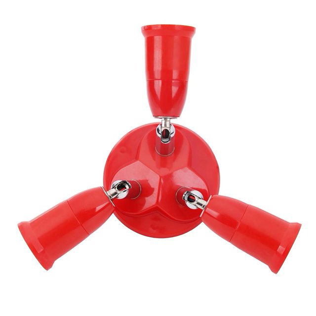 Lámpara Base de 3 en 1 E27 a E27 divisor de enchufe portaLED (rojo) Sywqhk Para estrenar