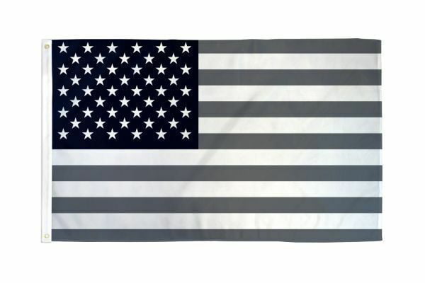 3x5 USA Thin Gray Line American Correction Officer Law Enforcement Flag Grey 
