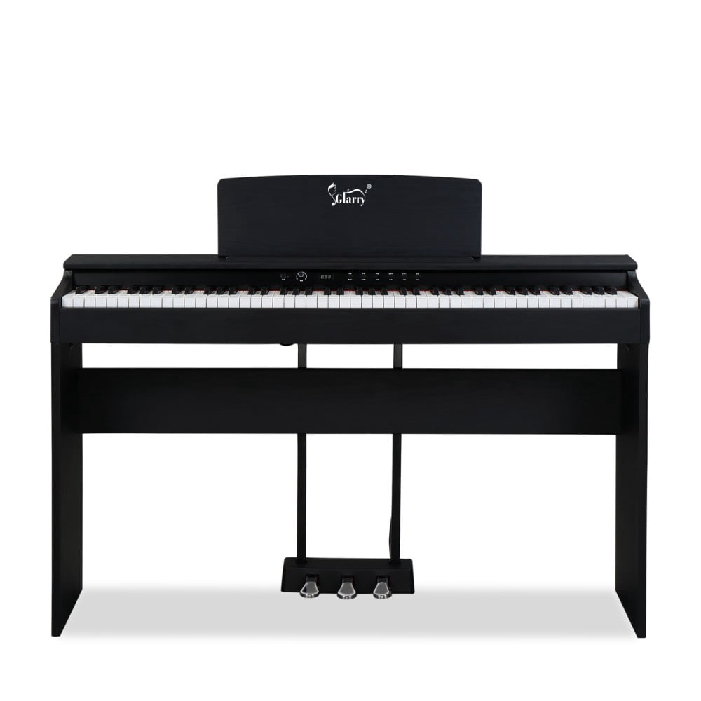 88 Keys Full Weighted Keyboard, Electric Digital Piano with Soft/Sustain/Sostenuto Pedals, Dual Bluetooth and 2 Stereo Speakers for Beginner, Professional, GDP-105, Black