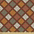 thumbnail image 2 of Ambesonne Abstract Fabric by the Yard Upholstery, Traditional Squares, 2 Yards, Maroon Orange and Dimgray, 2 of 5