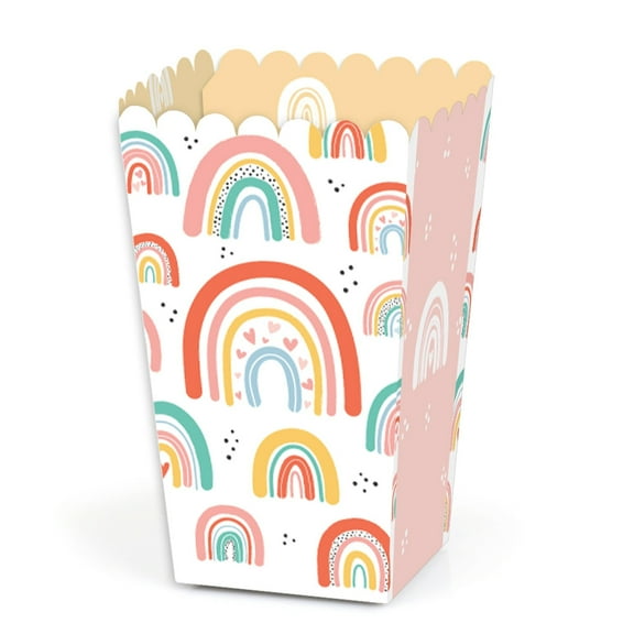 Big Dot of Happiness Hello Rainbow - Boho Baby Shower and Birthday Party Favor Popcorn Treat Boxes - Set of 12