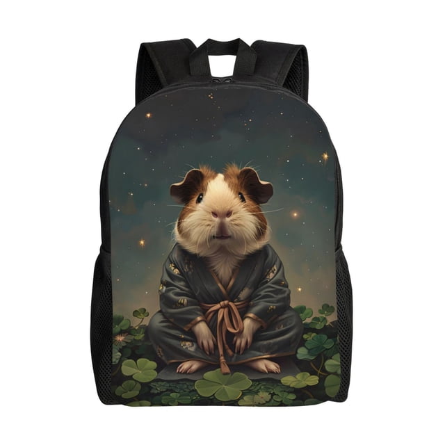 Easygdp Lotus Leaf Starry Sky Guinea Pig Mochila Versátil y Elegante: Comodidad, Almacenaje y Durabilidad para la Universidad, Trabajo, Viajes y Uso Diario