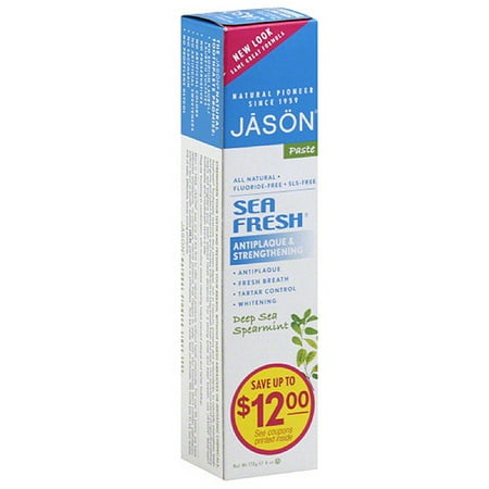 Jason Sea Fresh Deep Sea Spearmint Antiplaque & Strengthening Toothpaste  6 oz (Pack of 3)