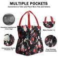 thumbnail image 3 of Pioneer Flower Floral Print Pattern Drawstring Lunch Bag Women - Drawstring Lunch Bag Insulated for Work Office - Stain-Resistant Large Lunchbags for Women with Multi-Pockets, 3 of 6