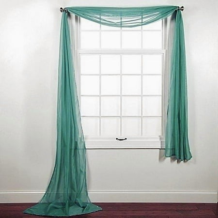 Scarf Valance Green 1 PC SOLID TEAL GREEN SCARF VALANCE SOFT SHEER VOILE WINDOW PANEL CURTAIN 216
