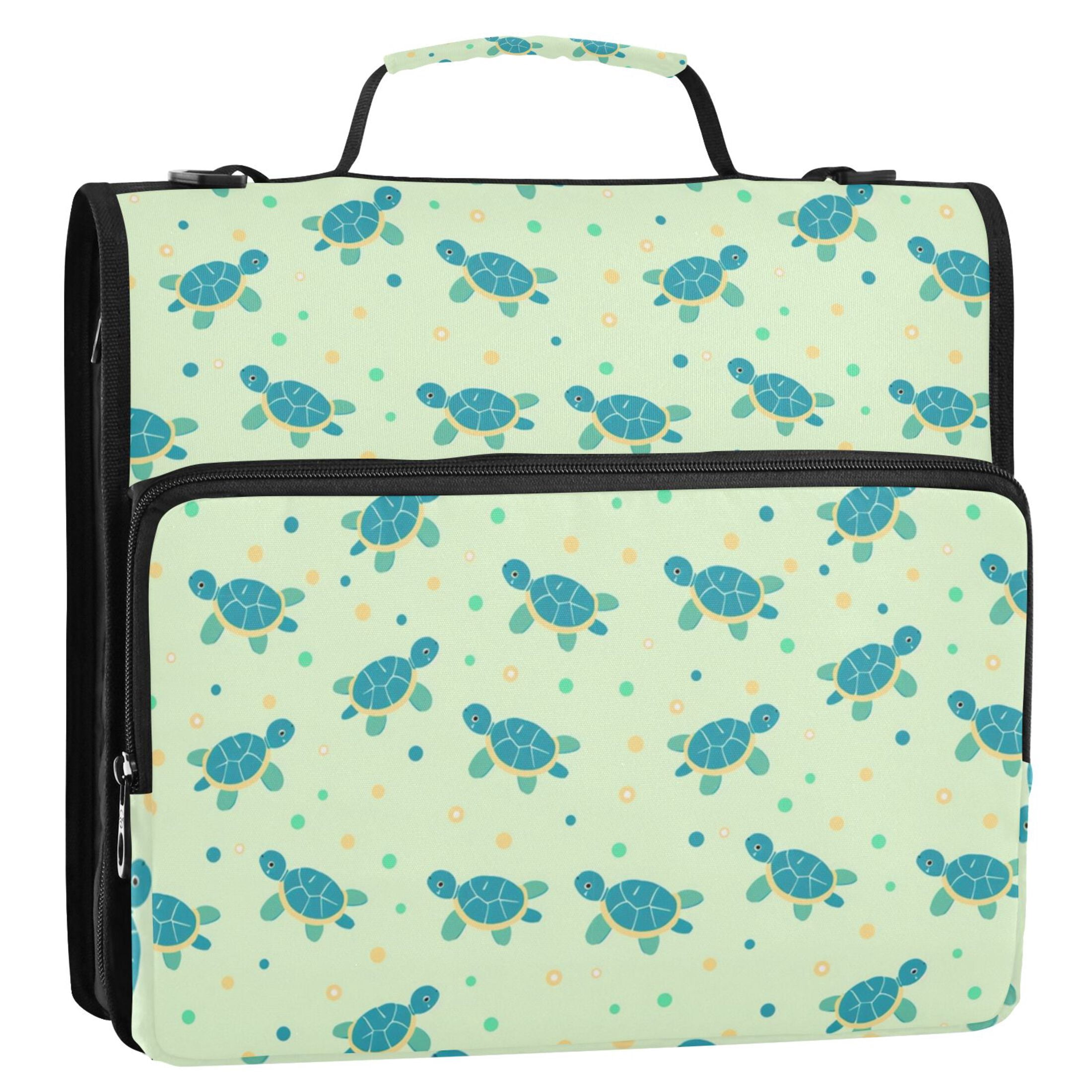 ALAZA Zipper Binder Turtles 3 Ring Trapper Keeper File Folder Organizer Bag