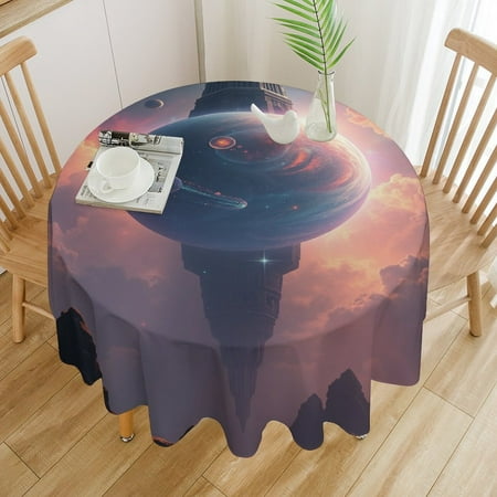 

Cosmic Planet Round Tablecloths Circular Table Cover Washable Polyester For BBQ Buffet Table Parties Supplies