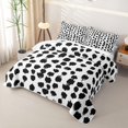 thumbnail image 3 of Erosebridal HStroked Twin Quilt Set for Boys Girls, Abstract Mark Print Twin Coverlet Set, Black White, 2pcs, 3 of 7