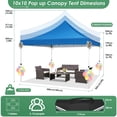 thumbnail image 5 of Hoteel 10x10 Pop up Canopy Tent Commercial Instant Canopy with 4 Sidewalls & Sandbags, UPF 50+ All Season Portable Tent for Parties Beach Camping Party Event Shelter Sun Shade, Blue, 5 of 8