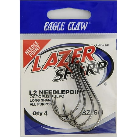 UPC: 0047708690447 | Lazer Sharp L2BGH-6/0 Octopus Hook  Black  Size 6/0