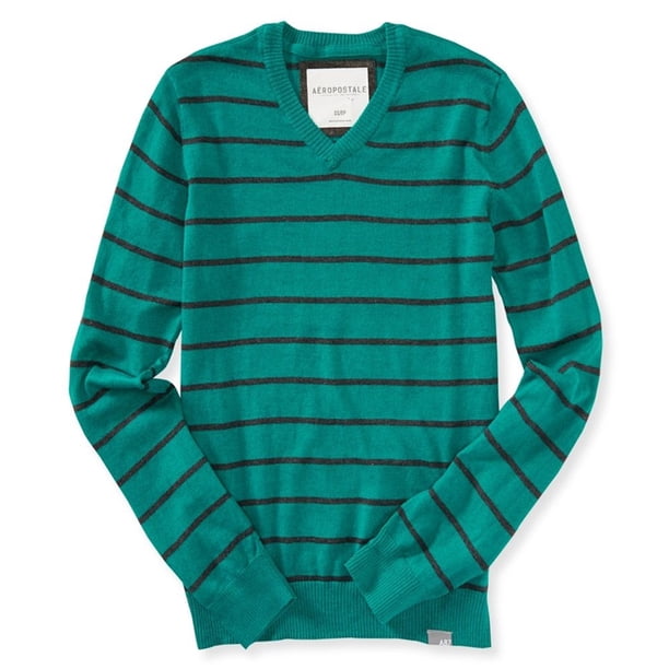 Suéter a rayas Aeropostale para hombre verde mediano