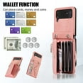 thumbnail image 3 of Phone Case for Samsung Galaxy Z Flip 3 5G 2021 Wallet Cover with Wrist Crossbody Strap Lanyard Credit Card Holder Stand Shoulder Slot Leather Cell Accessories ZFlip3 Z3 Flip3 3Z Women Men Rose Gold, 3 of 7