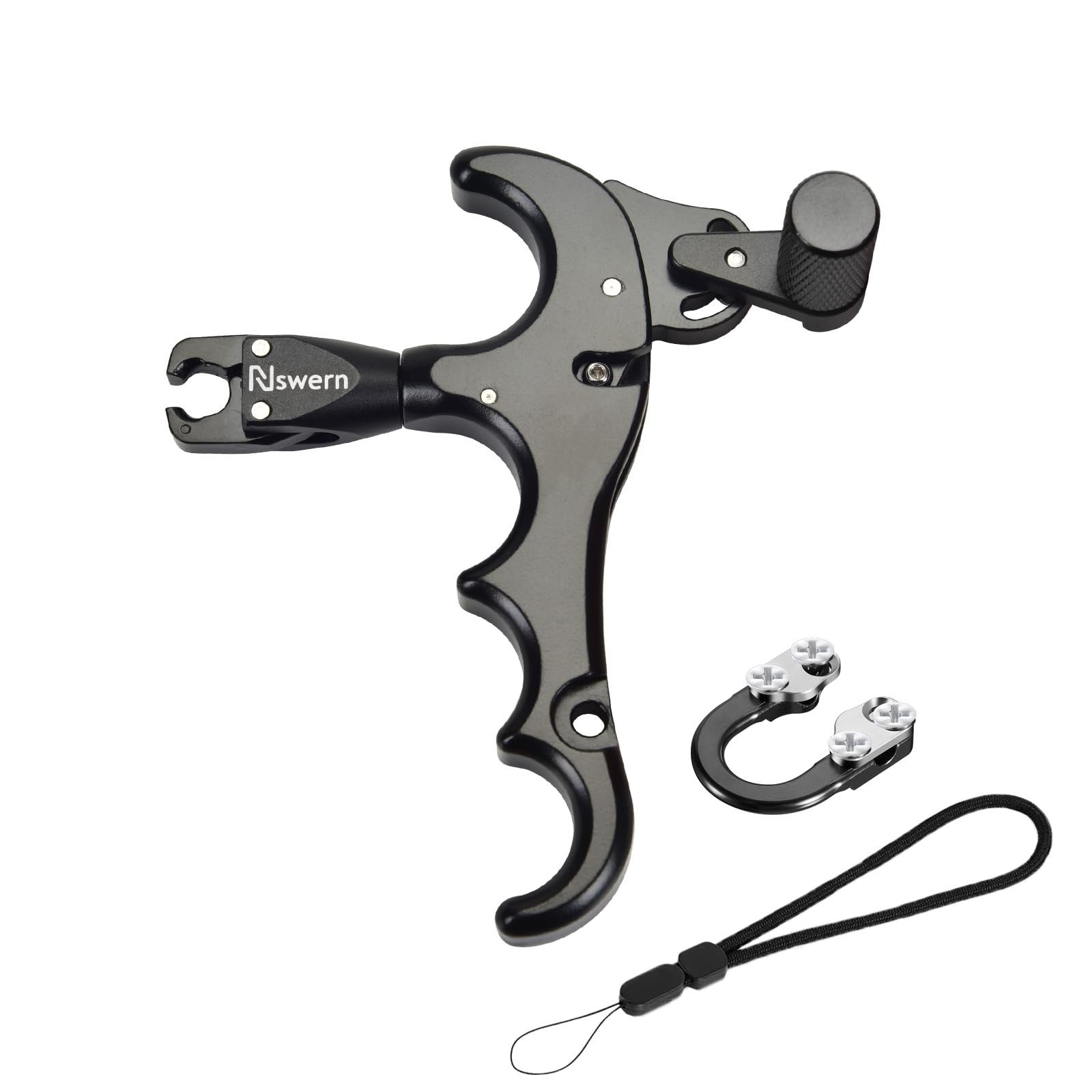 4 Finger Thumb Release for Compound Bow 360° Rotatable Archery Trigger