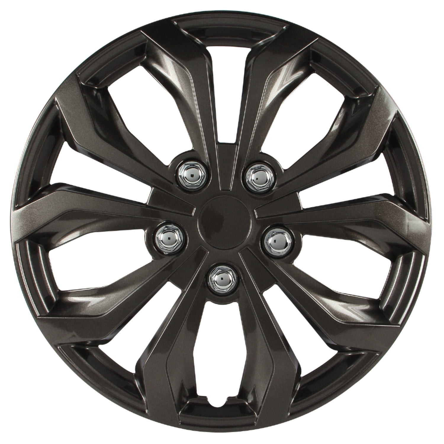 Set of 4 Pilot Automotive WH525-14S-BX 5 Lug Silver 14 Wheel Cover,