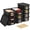 Black, variant on VOZOGO 6PCS Small Plastic Storage Basket with Lid Plastic Storage Bins with Labels Stackable Container for Organizing Storage Box for Shelves Office Cabinet Drawer,Cream White