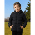 thumbnail image 3 of Lanbubble Girls Puffer Jacket Hooded Packable Winter Coat with Pockets Lightweight Warm Outerwear for Kids, Sizes 4-12 Years, 3 of 11