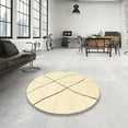 thumbnail image 3 of Ahgly Company Indoor Round Abstract Brown Gold Solid Area Rugs, 8' Round, 3 of 6