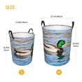 thumbnail image 3 of Balery Mallard Duck Swimming In A River Cesta de ropa redonda con asas, impermeable, independiente, para ropa, juguetes, dormitorio y familia-Small, 3 of 6