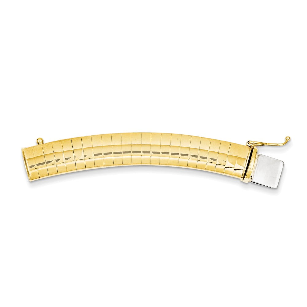 14k Yellow Gold Solid Polished Box Closure 3mm Omega Extender for
