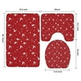 thumbnail image 3 of Red Christmas Deer Pattern Bathroom Rugs Sets 3 Piece,Toilet Cover Set,Absorbent Non Slip Bathroom Mats Sets with U-Shaped Contour Rug Toilet Rug Set, 3 of 5