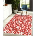 thumbnail image 4 of Floral Decorative Rug, Graphic Daisy Blossoms Design Colorful Background Spring Flowers Art, Quality Carpet for Bedroom Dorm and Living Room, 6 Sizes, Scarlet White, by Ambesonne, 4 of 4
