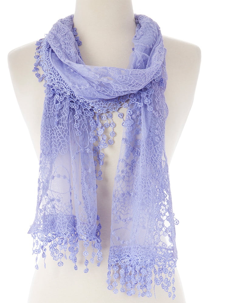 NEW IN WOMEN SCARVES MESH LACE EMBROIDERED SCARF LACE NECKERCHIEF LACY SCARVES 