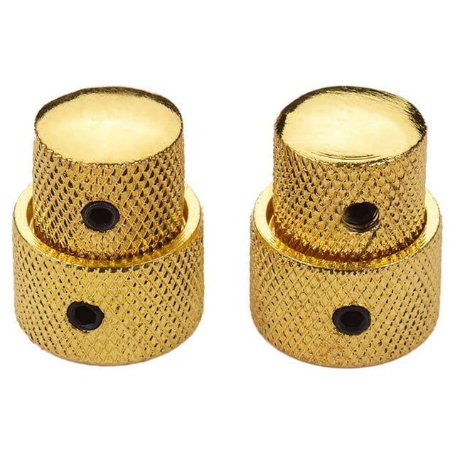 Yeacher 2 Sets Dual Concentric Stacked Control Knobs for Electric Bass Guitars Gold Color