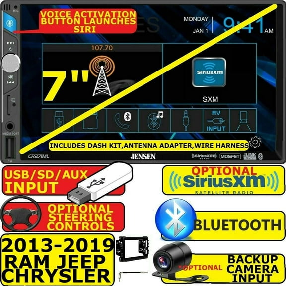 2013 & UP RAM JENSEN GPS NAVIGATION SYSTEM CAR STEREO RADIO OPTIONAL SIRIUSXM