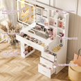 thumbnail image 2 of Vanity Table with Lights 4 Drawers Modern Makeup Vanity Desk with Slim Cabinet, 2 of 6