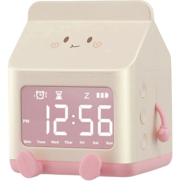 Children's Alarm Clock, LED Digital Alarm Clock for Children, 3 Alarms, Snooze Function, 5 Sounds,Time and Week Display, LED Screen, Alarm Clock Gift