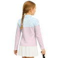 thumbnail image 5 of Psesaysky Girls Long Sleeve Shirts Cute Puppy Stripes Print Quick Dry Athletic Tops Quarter Zip Pullover Kids Teens Sportswear for Golf Yoga Tennis 6-7 Years, 5 of 6