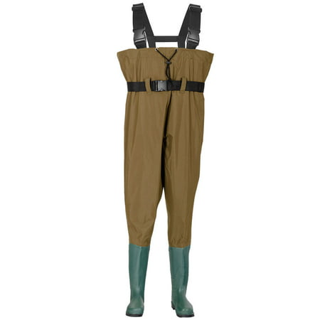 Costway Waterproof Chest Waders Nylon PVC Cleated Bootfoot Fishing & Hunting (Best Duck Hunting Waders)